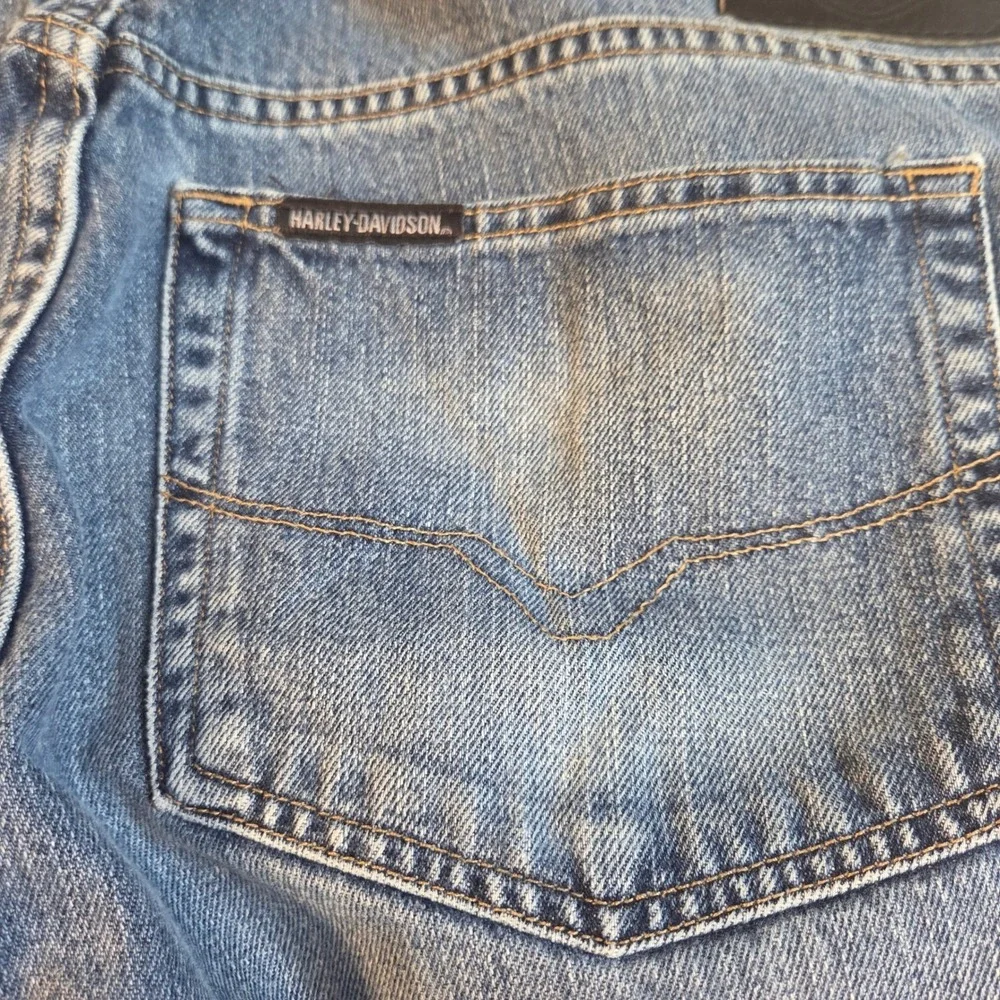 Harley Davidson Mens Jeans Blue Denim Size 42x32 Genuine MotorClothes Bootcut